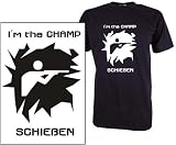 Sport - T-Shirt ( SCHIEssEN ) (Farbe gelb) (Groesse L)