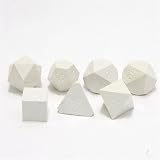 GameScience: Polyhedral 7-Die Set - Opaque Un-Inked Precision Dice - Seashell White