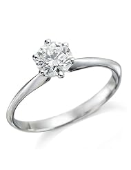 1 2 Ct. Round Diamond Solitaire Engagement Ring in 14k White Gold - Free... by 