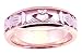 14K. Pink And White Gold Celtic Claddagh Design Comfort Fit Wedding Band Ring