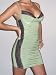 Sexy cocktail bustier dress with lace trim, green and black