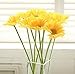FatColo 10 pcs Silk Artificial Fake Plastic Daisy Chrysanthemum Flowers Sun Chrysanthemum,Sunflower, Simulation Gerber, Dimorphotheca,Party Room Home Decoration DIY Flower Bouquet (Yellow)