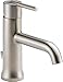 Delta Trinsic Brushed Nickel Bathroom Faucet 1 Hole, Single Hole Bathroom Sink Faucet for Vanity, Metal Push-Pop Drain Assembly, Stainless 559LF-SSMPU