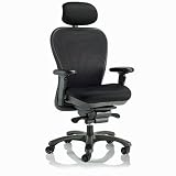 High Back Mesh Ergonomic Chair with Headrest Red Fabric Seat/Black Mesh Back