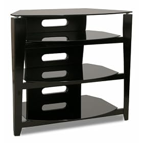 TechCraft BCE32 Wide Tall Boy Home Theater Stand (Black) by TECHCRAFT