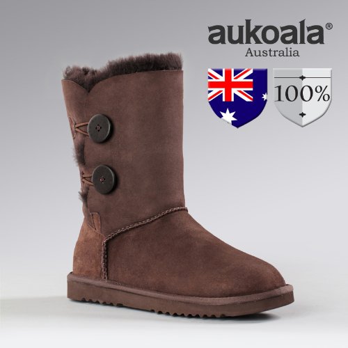 Aukoala Snow Boots Australia Sheepskin Warm Angels Tall For Womens_Chocolate_Us Size 6 On Sale
