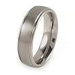 Grooved Brushed & Polished Tungsten Carbide Ring (6.5 mm) - Sizes 6-13