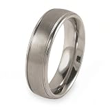 Grooved Brushed and Polished Tungsten Carbide Ring (6.5 mm) - Sizes 5 - 13