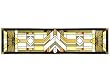 Mission Craftsman Style Geometric Horizontal Art Glass Panel Wall Hanging Suncatcher 10 x 42