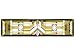 Mission Craftsman Style Geometric Horizontal Art Glass Panel Wall Hanging Suncatcher 10 x 42