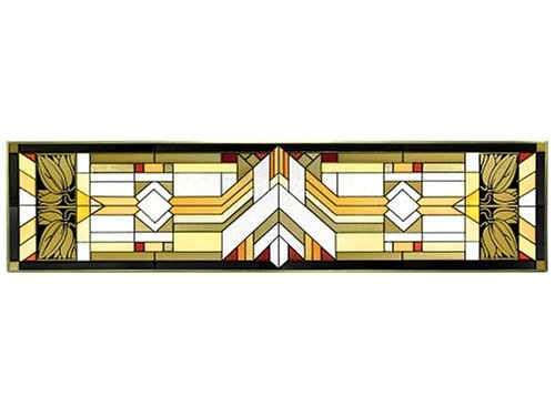 Mission Craftsman Style Geometric Horizontal Art Glass Panel Wall Hanging Suncatcher 10 x 42 Mission Craftsman Style Geometric Horizontal Art Glass Panel Wall Hanging Suncatcher 10 x 42