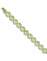 Genuine .925 Sterling Silver Vermeil Diamond Accent Circle Bracelet . 100% Satisfaction Guaranteed.