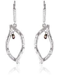 Sethi Couture Rose Cut and Champagne Diamond White Gold Vine Earrings