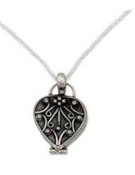 Sterling silver locket necklace, Prayer of My Heart