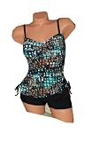 Coco Beach Swimwear PLUS SIZE Mosaic Splatter 2-Piece Shortini Style Swimsuit