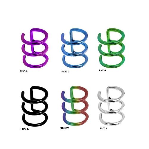 316L Surgical Steel, Captive Rings, Cartilage Earrings, Nose Jewelry, Non-pierce Jewelry (RHX3-Silver)