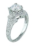 0.49 CT DIAMOND ANTIQUE STYLE ENGAGEMENT RING SETTING MADE IN 18K WHITE GOLD