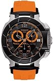 Tissot Men's T0484172705704 T-Race Quartz Orange Strap Chronograph Dial Watch