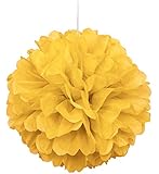 Yellow Tissue Paper Pom Pom, 16-Inch