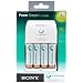 Sony Cycle Energy BCG34HLD4KN Power Charger with 4 Pre-Charged 2000 mAh AA Batteries