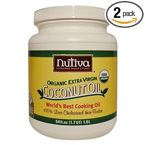 Nutiva Organic Extra Virgin Coconut Oil, 54-Ounce Containers (Pack of 2)