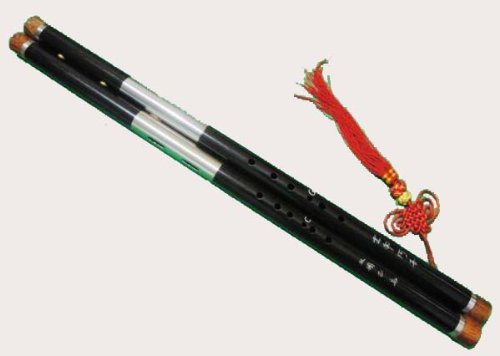 Premium Ebony Bawu Dual Pipe Ba Wu Flute + Case #108 - FREE SHIPPING