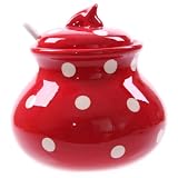 Red Spotty Sugar/ Jam Bowl  Red Polka Dot Collection 