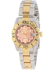 Invicta Womens 14370 Pro Diver Rose Gold Tone Dial Two Tone Stainless Steel Watch