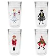 Nutcracker Characters 12 oz Slimline Insulated Beverage Tumblers Set, Clear (4 designs)