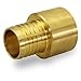 Pexflow PSFA1010-NL Female Sweat Adapter X Pex Barb Pipe Fitting 1" X 1" Brass