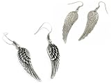 Gorgeous Small & Dainty Silver Angel Wing Earrings ~ You Choose Bright or Antique Tone