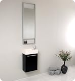 Fresca Pulito Small Black w/Tall Mirror