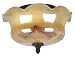 Kenroy Home 90798AT Blossom One-Light Flush Mount, Aruba Teak with Amber Iridescent Globe