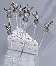 MOUSE CHEESE PICKS - SET OF 8 SILVER MOUSE CHEESE PICKS WITH CRYSTAL