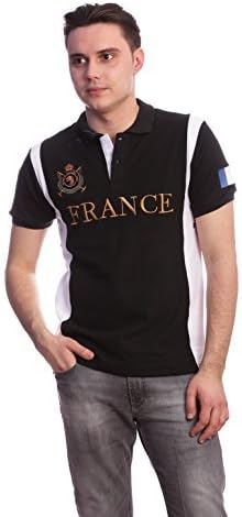Men Slim Fit Polo Country Shirt- France (Small, Black)