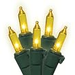 Set of 100 Yellow Mini Christmas Lights - Green Wire
