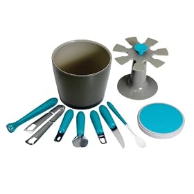 Arta Brio Bucket and 7-Piece Tool Set, Sea Stainless Steel by Arta