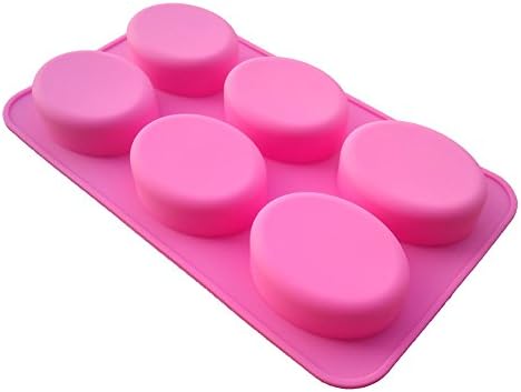 Fanhesheng 8 Cavity Oval Silicone Mold for Soap, Cake, Bread, Cupcake, Cheesecake, Cornbread, Muffin, Brownie, Cake Baking, Candy Mold