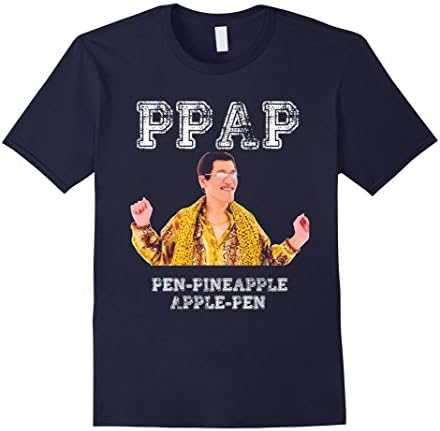 Men's PPAP Pen Pineapple Apple Pen T-Shirt Large Navy