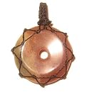 Jasper Pendant 17 Macrame Healing Net Donut Red Dendrite Black Gemstone 2