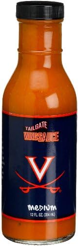 Tailgate University of Virginia Medium Wing Sauce, 12-Ounce Glass Bottles (Pack of 6)