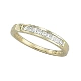 14K Yellow Gold 1/4 ct. Princess Cut Diamond Wedding Band