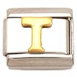 "T" Italian Charm Gold Plated 9mm