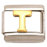 "T" Italian Charm Gold Plated 9mm