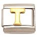"T" Italian Charm Gold Plated 9mm