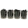 "Eau" White Etched Water Glasses, Set of 4