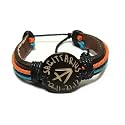Sagittarius Centaur The Archer Zodiac Leather Bracelet with Earth Tone Cords and Beads