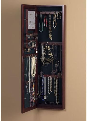 Wall-mount Burgundy Cherry Jewelry Mirror