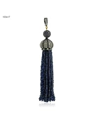 Designer 18kt Gold Genuine Gemstone Tassel Beaded Pendant