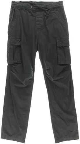 Standard James Perse Womens Flat Front Contrast Trim Cargo Pants Black 2